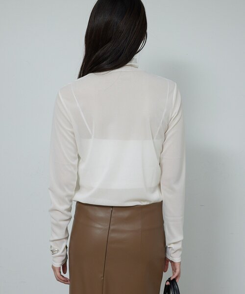 GALLARDAGALANTE（ガリャルダガランテ）の「【リバイバル】チュールタートルカットソー（Tシャツ/カットソー・レディース・ホワイト/ブラック/ブラウン・FREE）」の8枚目の写真