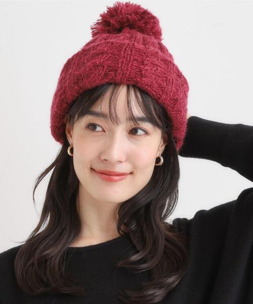 SHOO・LA・RUE(シューラルー)の「マフラーにもなる 2WAYニット帽(ニットキャップ/ビーニー・レディース・ブラック/ボルドー/ライトグレー/ブラウン系その他・00)」の5枚目の写真