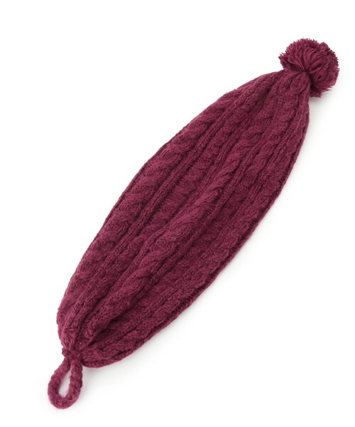 SHOO・LA・RUE(シューラルー)の「マフラーにもなる 2WAYニット帽(ニットキャップ/ビーニー・レディース・ブラック/ボルドー/ライトグレー/ブラウン系その他・00)」の9枚目の写真