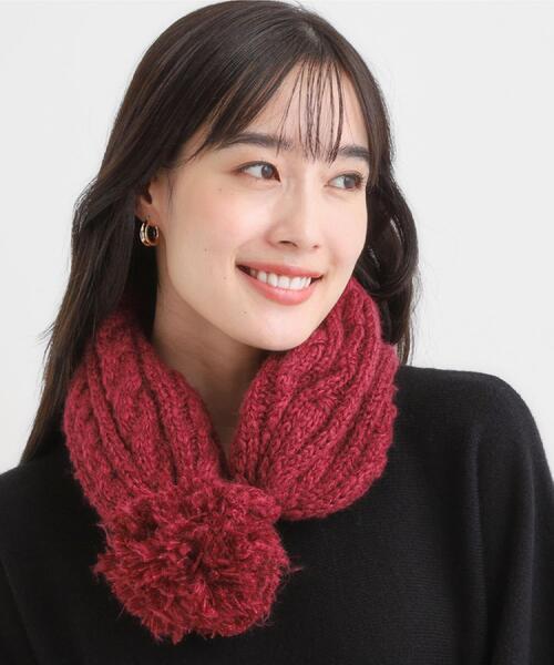 SHOO・LA・RUE(シューラルー)の「マフラーにもなる 2WAYニット帽(ニットキャップ/ビーニー・レディース・ブラック/ボルドー/ライトグレー/ブラウン系その他・00)」の11枚目の写真