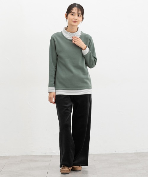 Honeys（ハニーズ）の「【ハニぽか】あったかストレートパンツ（その他パンツ・レディース・ブラック/アイボリー/モカ/スミクロ・S/M/LL/L/3L）」の8枚目の写真