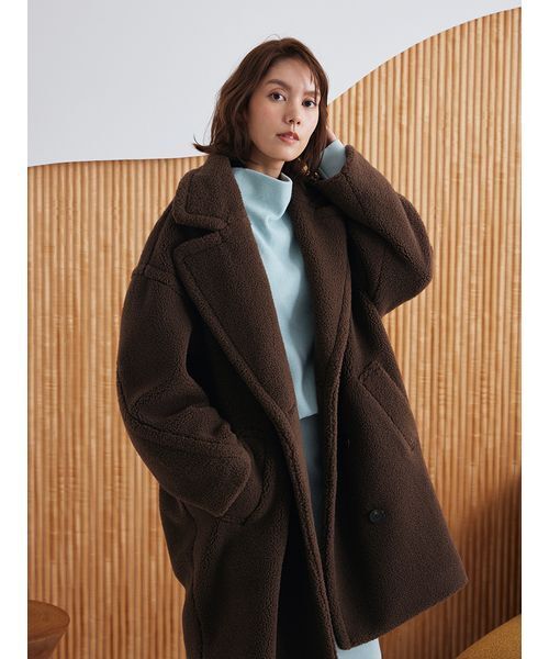 オーバーサイズボアコート（ステンカラーコート）｜Mila Owen（ミラ