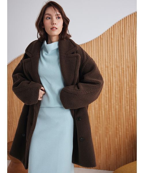 オーバーサイズボアコート（ステンカラーコート）｜Mila Owen（ミラ