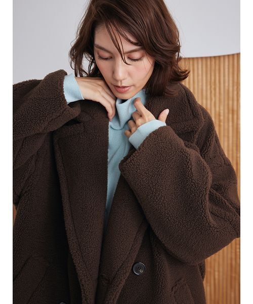 オーバーサイズボアコート（ステンカラーコート）｜Mila Owen（ミラ