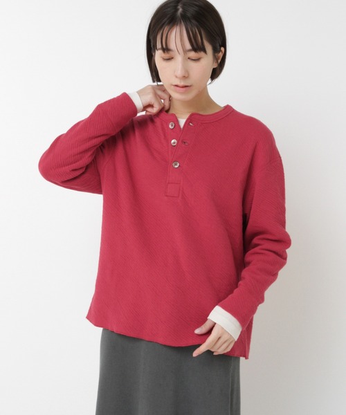 RNA-N（アールエヌエーエヌ）の「M2568 接結ヘンリー（Tシャツ/カットソー・レディース・ブラック/レッド/キナリ・FREE）」の7枚目の写真
