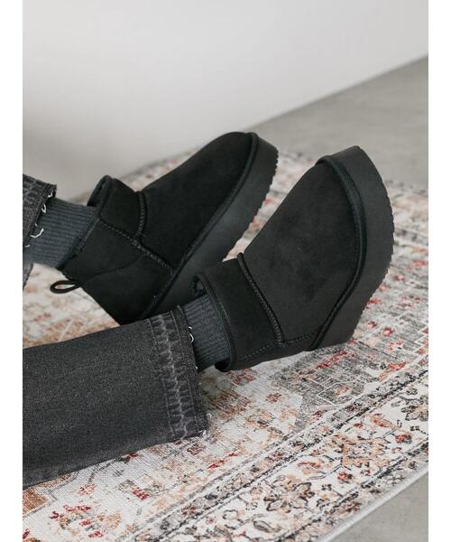 Samansa Mos2 blue（サマンサモスモスブルー）の「厚底ボアブーツ（ブーツ・レディース・ブラック/ダークブラウン/キャメル・M/L）」の19枚目の写真