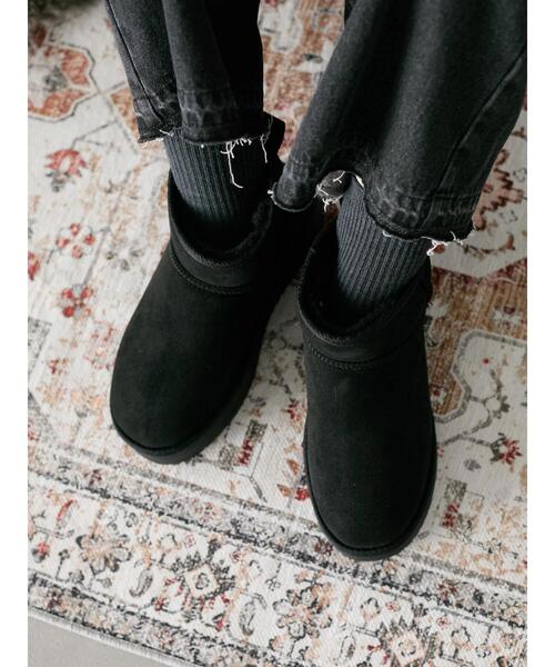 Samansa Mos2 blue（サマンサモスモスブルー）の「厚底ボアブーツ（ブーツ・レディース・ブラック/ダークブラウン/キャメル・M/L）」の20枚目の写真