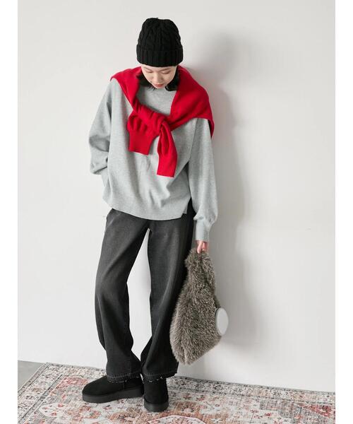 Samansa Mos2 blue（サマンサモスモスブルー）の「厚底ボアブーツ（ブーツ・レディース・ブラック/ダークブラウン/キャメル・M/L）」の22枚目の写真