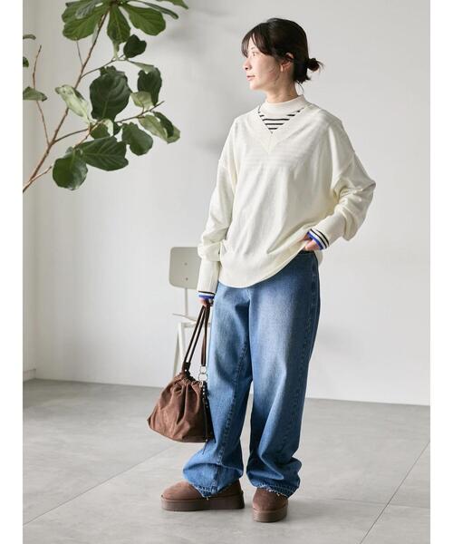 Samansa Mos2 blue（サマンサモスモスブルー）の「厚底ボアブーツ（ブーツ・レディース・ブラック/ダークブラウン/キャメル・M/L）」の4枚目の写真