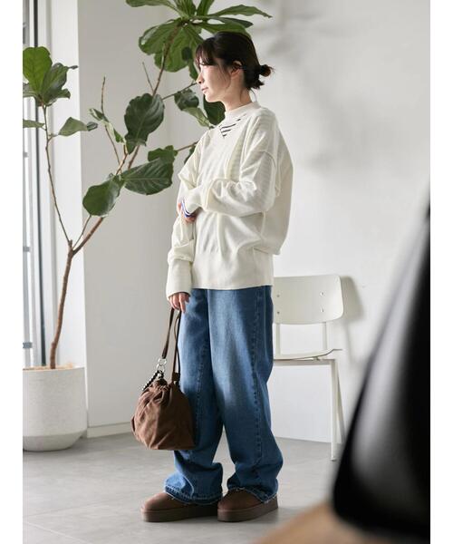 Samansa Mos2 blue（サマンサモスモスブルー）の「厚底ボアブーツ（ブーツ・レディース・ブラック/ダークブラウン/キャメル・M/L）」の5枚目の写真