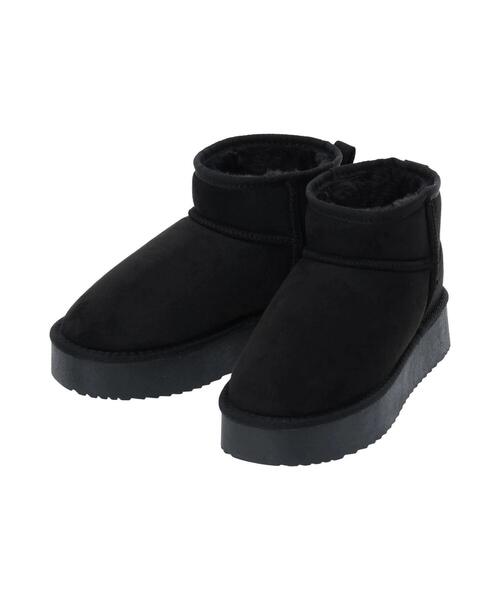 Samansa Mos2 blue（サマンサモスモスブルー）の「厚底ボアブーツ（ブーツ・レディース・ブラック/ダークブラウン/キャメル・M/L）」の18枚目の写真