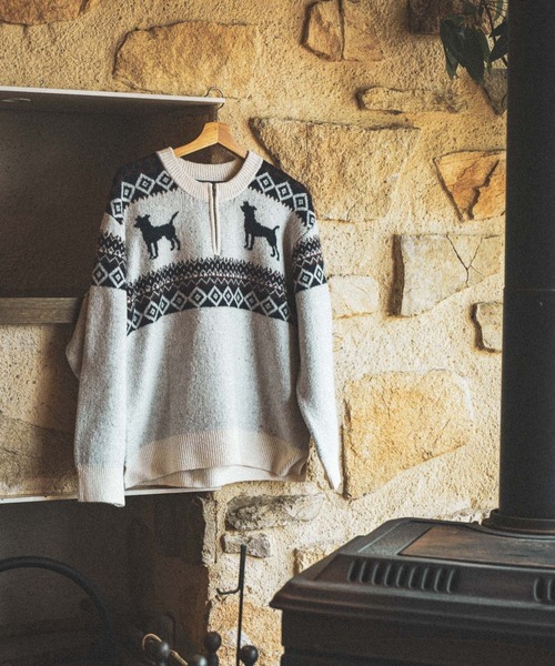 NASU FARM VILLAGE】ジャガードZIPニットプルオーバー（ニット