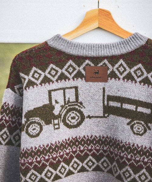 NASU FARM VILLAGE】ジャガードZIPニットプルオーバー（ニット