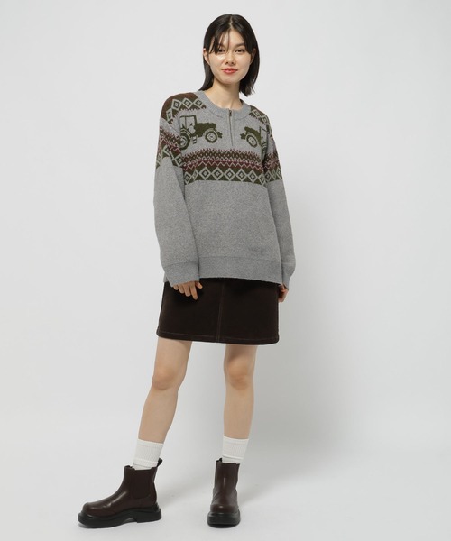 セール】【NASU FARM VILLAGE】ジャガードZIPニットプルオーバー