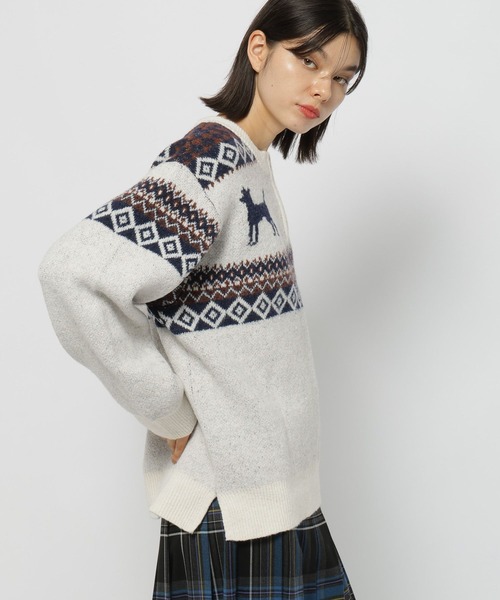 セール】【NASU FARM VILLAGE】ジャガードZIPニットプルオーバー