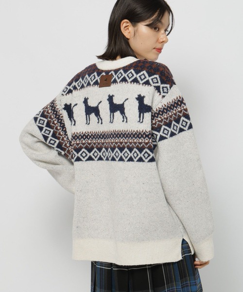 Nasu Farm Village モコモコ　ハーフジップニット　午年　紗栄子 Nasu Farm Village モコモコ ハーフジップニット 午年 紗栄子 - メルカリ