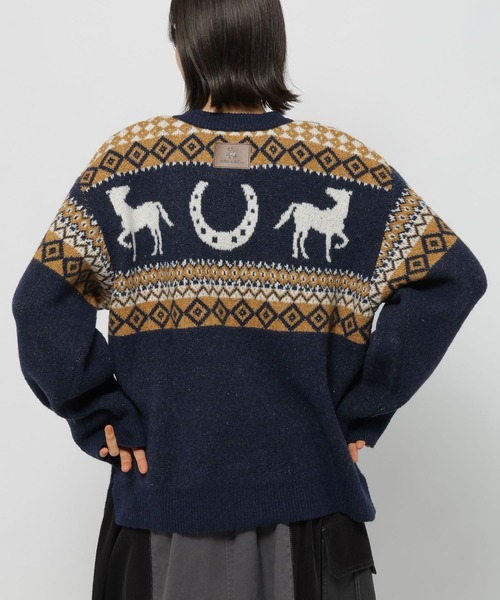 セール】【NASU FARM VILLAGE】ジャガードZIPニットプルオーバー
