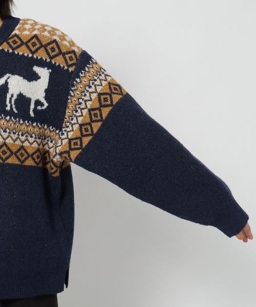 NASU FARM VILLAGE】ジャガードZIPニットプルオーバー（ニット