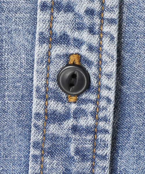 JOURNAL STANDARD（ジャーナルスタンダード）の「《追加4》ライトオンスデニムクロップドシャツ（シャツ/ブラウス・レディース・ブラック系その他/キャメル/ブルー系その他・FREE）」の12枚目の写真