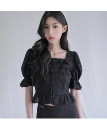 AVANDRESS（アバンドレス ）の「punching frill blouse_BLACK（シャツ/ブラウス・レディース）」