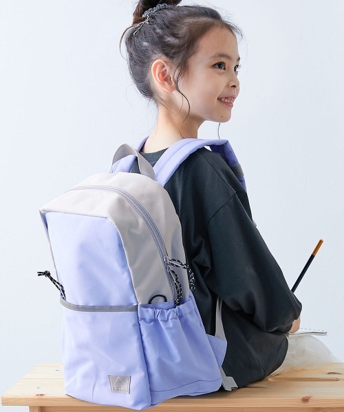 devirock（デビロック）の「A4サイズ対応 えらべる2サイズ スクール リュックサック(14.5L 18L)（バックパック/リュック・キッズ・ベージュ/ブルー系2/グレイッシュブルー/ライトグレー/ライラック/ブラック・M/S）」の5枚目の写真