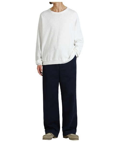 REMI RELIEF NAVY LABEL（レミレリーフネイビーレーベル）の「REMI RELIEF NAVY LABEL / レミレリーフ ネイビーレーベル：Wタッククルー：RN29373130AK[STD]（スウェット・メンズ・オフホワイト・M/L）」の9枚目の写真