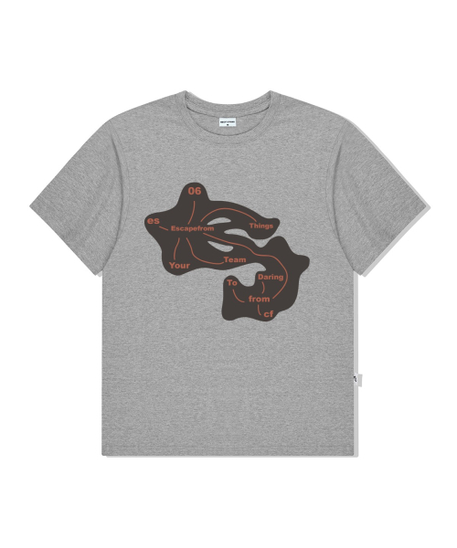 ESCAPEFROM（エスケープフロム）の「イニシャルマッププリントオーバーサイズ半袖Tシャツグレー（Tシャツ/カットソー・レディース・その他・SMALL/MEDIUM/LARGE）」の2枚目の写真