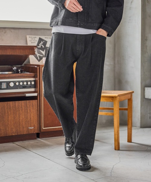 かずきっちょ デニム/タックワイドパンツ/622544（デニムパンツ）｜GLOBAL WORK