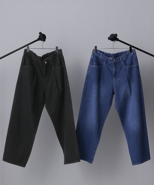 GLOBAL WORK（グローバルワーク）の「デニム/タックワイドパンツ/622544（デニムパンツ・メンズ・インディゴブルー/ブラック・SMALL/MEDIUM/LARGE）」の18枚目の写真