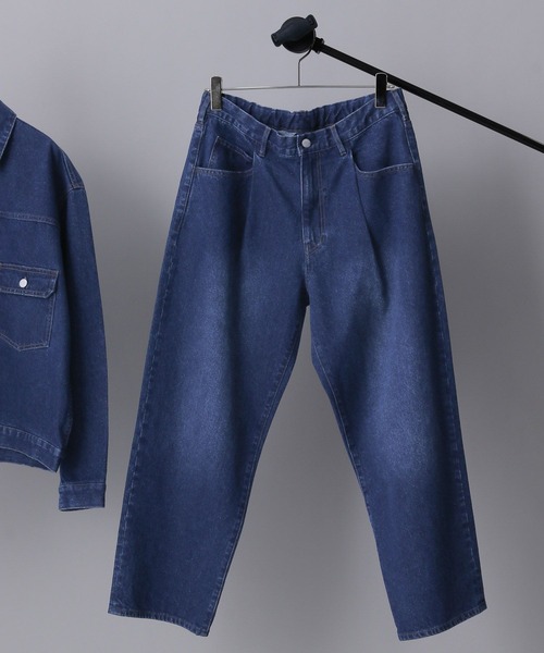 GLOBAL WORK（グローバルワーク）の「デニム/タックワイドパンツ/622544（デニムパンツ・メンズ・インディゴブルー/ブラック・SMALL/MEDIUM/LARGE）」の15枚目の写真