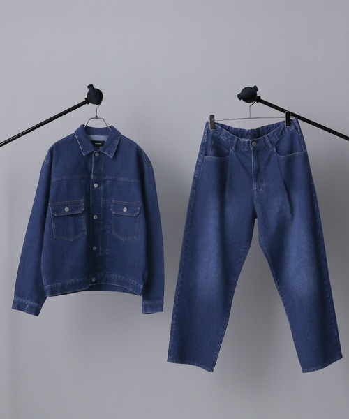 GLOBAL WORK（グローバルワーク）の「デニム/タックワイドパンツ/622544（デニムパンツ・メンズ・インディゴブルー/ブラック・SMALL/MEDIUM/LARGE）」の14枚目の写真