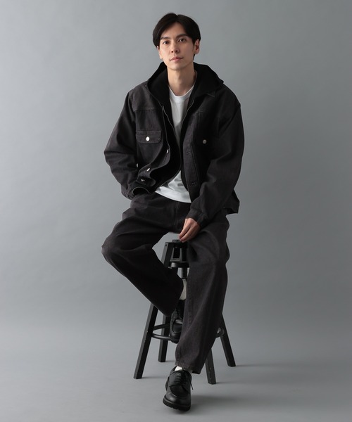 GLOBAL WORK（グローバルワーク）の「デニム/タックワイドパンツ/622544（デニムパンツ・メンズ・インディゴブルー/ブラック・SMALL/MEDIUM/LARGE）」の20枚目の写真