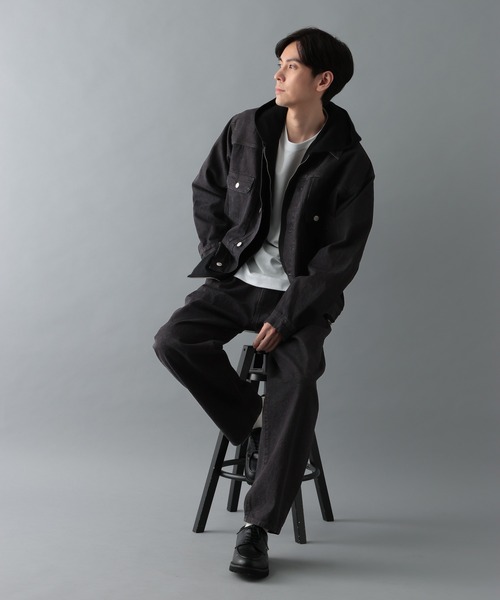 GLOBAL WORK（グローバルワーク）の「デニム/タックワイドパンツ/622544（デニムパンツ・メンズ・インディゴブルー/ブラック・SMALL/MEDIUM/LARGE）」の21枚目の写真