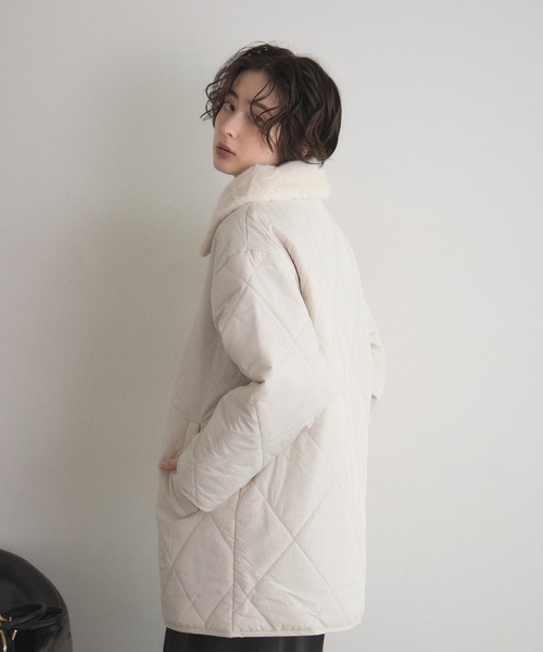 &. NOSTALGIA（アンドドットノスタルジア）の「ファー襟キルトジャケット（その他アウター・レディース・ブラック/アイボリー/ベージュ・M）」の17枚目の写真