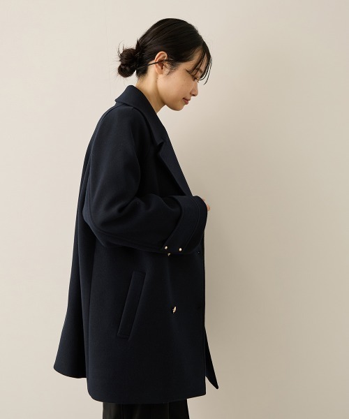 ketty（ケティ）の「ウール調ジャージーオーバーサイズコート（その他アウター・レディース・オフホワイト/ブラウン/ネイビー・M）」の6枚目の写真