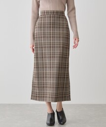 チェックナロースカート