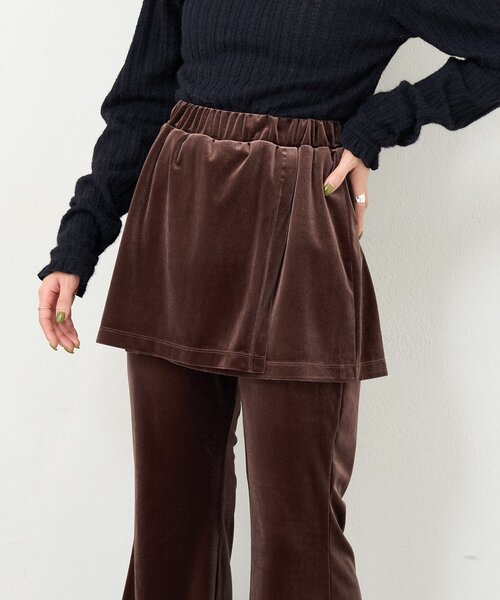 Kastane（カスタネ）の「【一部店舗限定/2サイズ展開/低身長サイズ】B ベロアスカパン（その他パンツ・レディース・ブラウン/ブラック・0/1）」の8枚目の写真