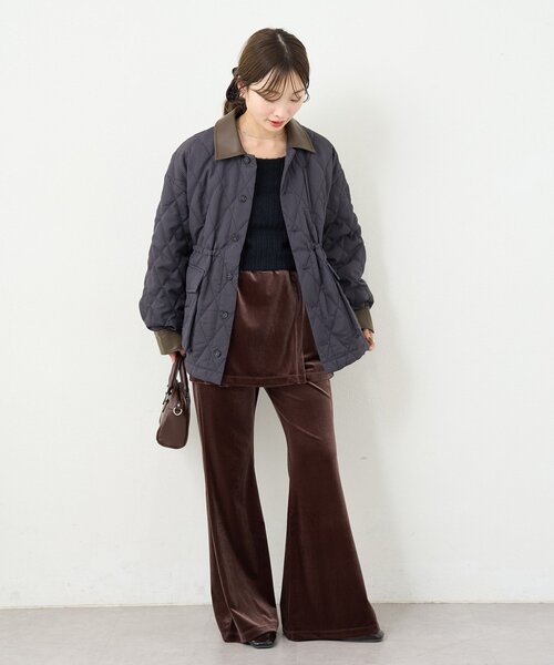 Kastane（カスタネ）の「【一部店舗限定/2サイズ展開/低身長サイズ】B ベロアスカパン（その他パンツ・レディース・ブラウン/ブラック・0/1）」の3枚目の写真