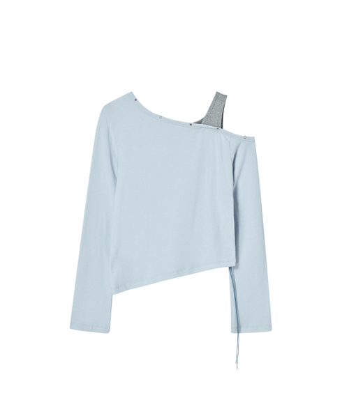 NYXX(エヌワイエックスエックス)の「EYELET OFF SHOULDER L/S LIGHT BLUE(Tシャツ/カットソー・レディース・その他・F)」の3枚目の写真