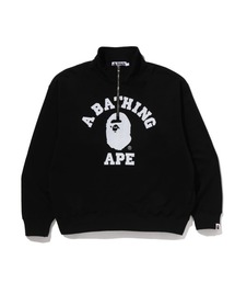 A BATHING APE | COLLEGE HALF ZIP RELAXED FIT CREWNECK SWEATSHIRT(スウェット)