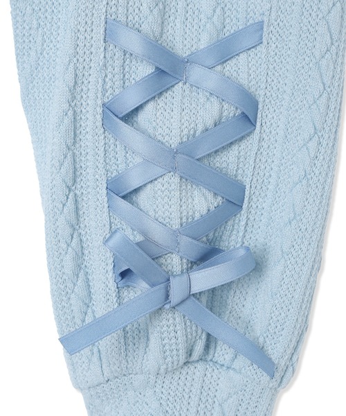 Amourire girl（アムリールガール）の「袖レースアップワンピース（ワンピース・キッズ・サックスブルー/ブラック・130cm/140cm/150cm/160cm）」の22枚目の写真