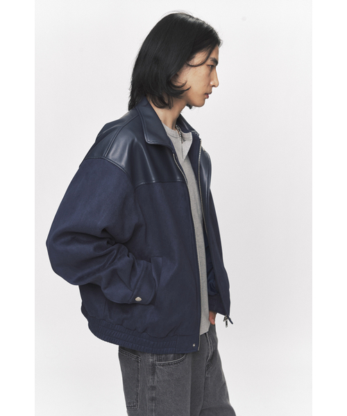 BLACK MOMENT（ブラックモーメント）の「カラー ブロック ビーガン スエード ジャケット [ネイビー]（ブルゾン・メンズ・ネイビー・MEDIUM/LARGE）」の4枚目の写真
