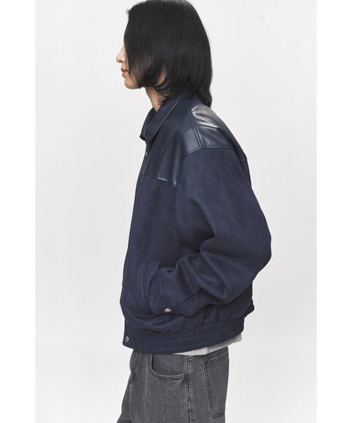 BLACK MOMENT（ブラックモーメント）の「カラー ブロック ビーガン スエード ジャケット [ネイビー]（ブルゾン・メンズ・ネイビー・MEDIUM/LARGE）」の6枚目の写真