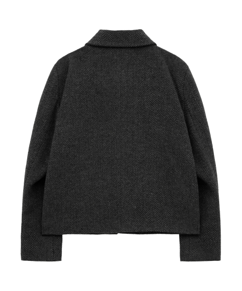 HYOJI(ヒョージ)の「FWヘリンボーンマックコートクロップブレザー(テーラードジャケット・メンズ・チャコールグレー・M/L/XL)」の4枚目の写真