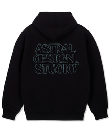 アストラルデザインスタジオ2 ワイドショルダーフードパーカー_ブラック