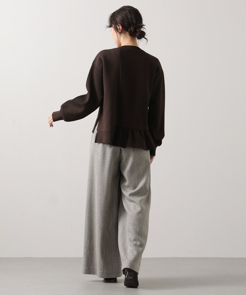 Gready Brilliant（グレディブリリアン）の「ニットドッキングアシメカットソー（Tシャツ/カットソー・レディース・チャコールグレー/ブラウン・FREE）」の9枚目の写真