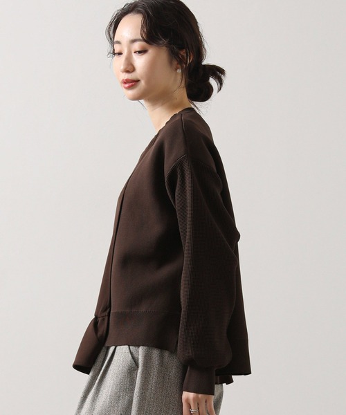 Gready Brilliant（グレディブリリアン）の「ニットドッキングアシメカットソー（Tシャツ/カットソー・レディース・チャコールグレー/ブラウン・FREE）」の12枚目の写真