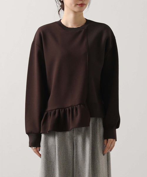 Gready Brilliant（グレディブリリアン）の「ニットドッキングアシメカットソー（Tシャツ/カットソー・レディース・チャコールグレー/ブラウン・FREE）」の21枚目の写真