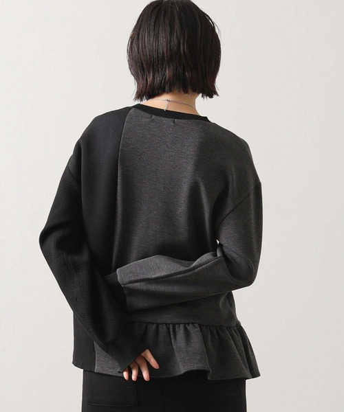 Gready Brilliant（グレディブリリアン）の「ニットドッキングアシメカットソー（Tシャツ/カットソー・レディース・チャコールグレー/ブラウン・FREE）」の4枚目の写真