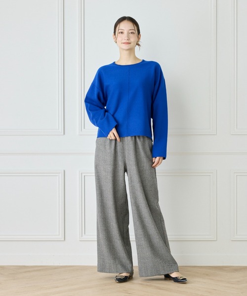 INED（イネド）の「接結編みクルーネックニットプルオーバー（ニット/セーター・レディース・グレー/オフホワイト/ブルー・フリー）」の14枚目の写真